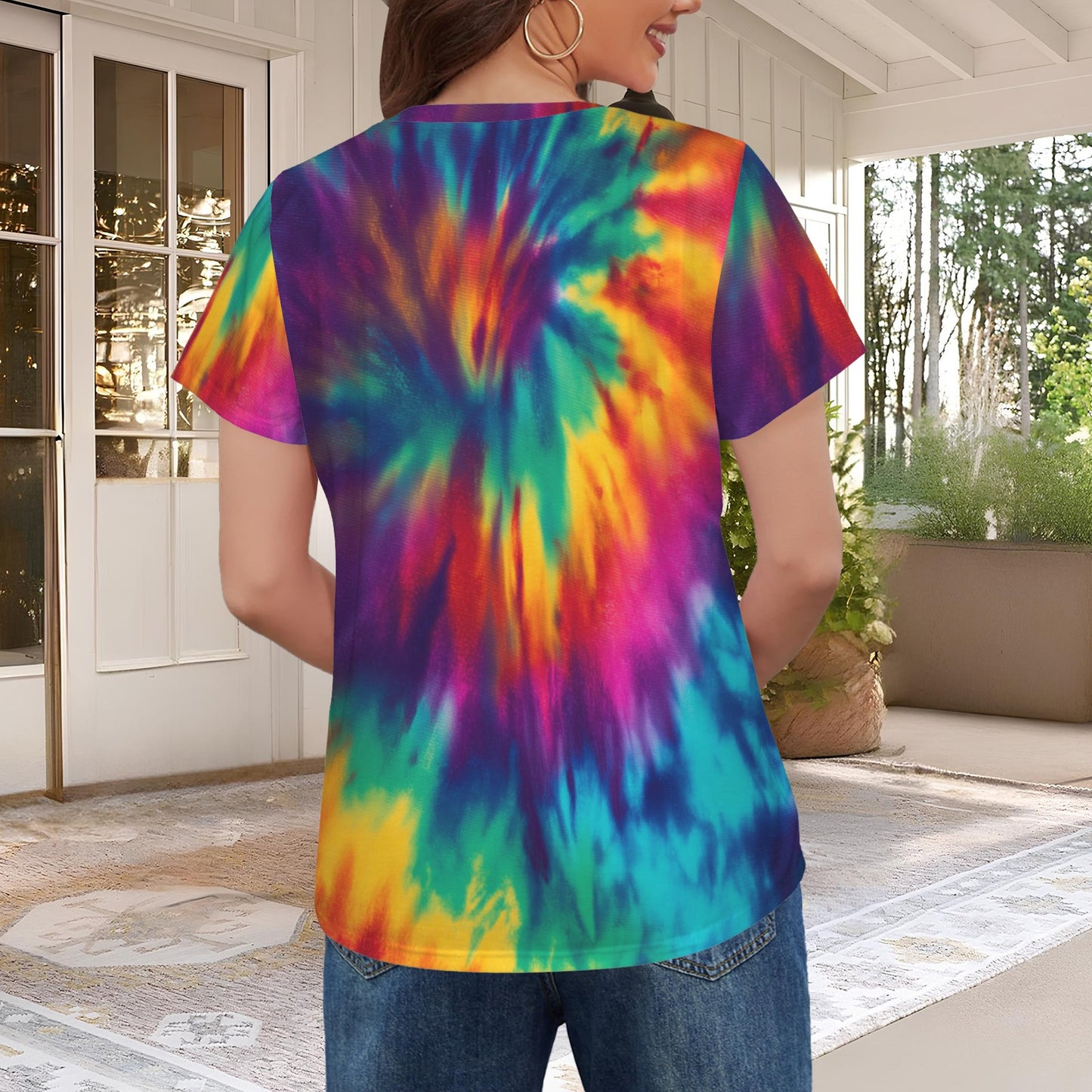 Colorful Abstract Tie Dye Print Women's T-Shirt