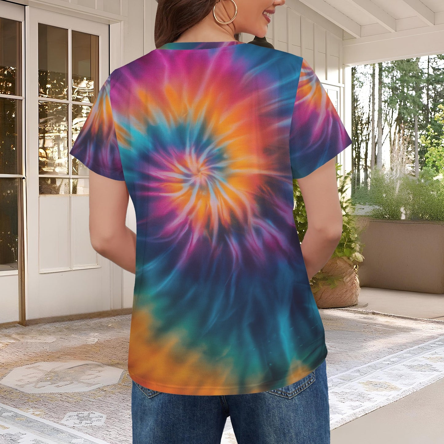 Colorful Tie Dye Print Women's T-Shirt