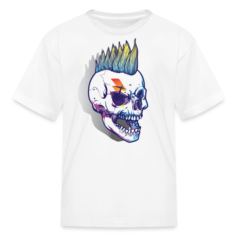 Punk Rockstar Skull Kids T-Shirt - white