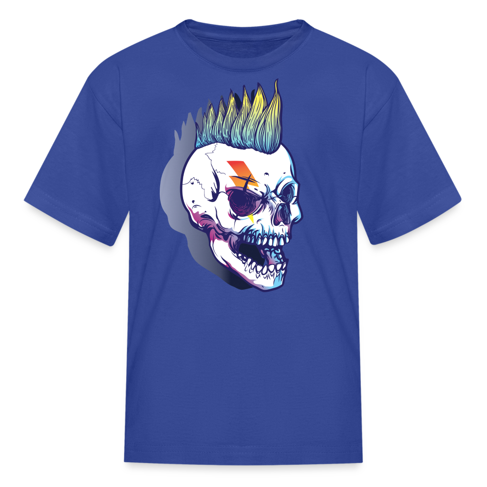Punk Rockstar Skull Kids T-Shirt - royal blue