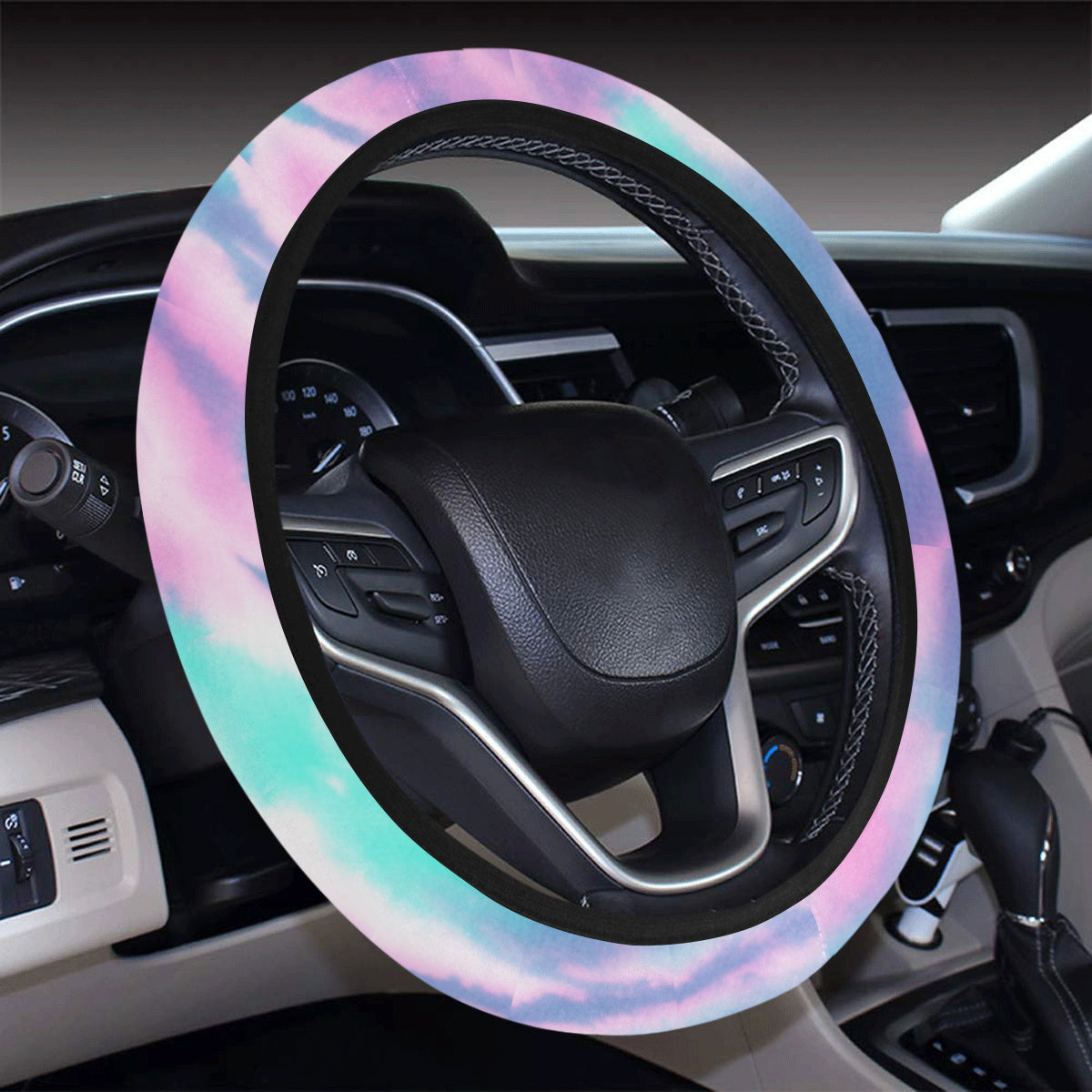 Pink Tie Dye Steering Wheel Cover