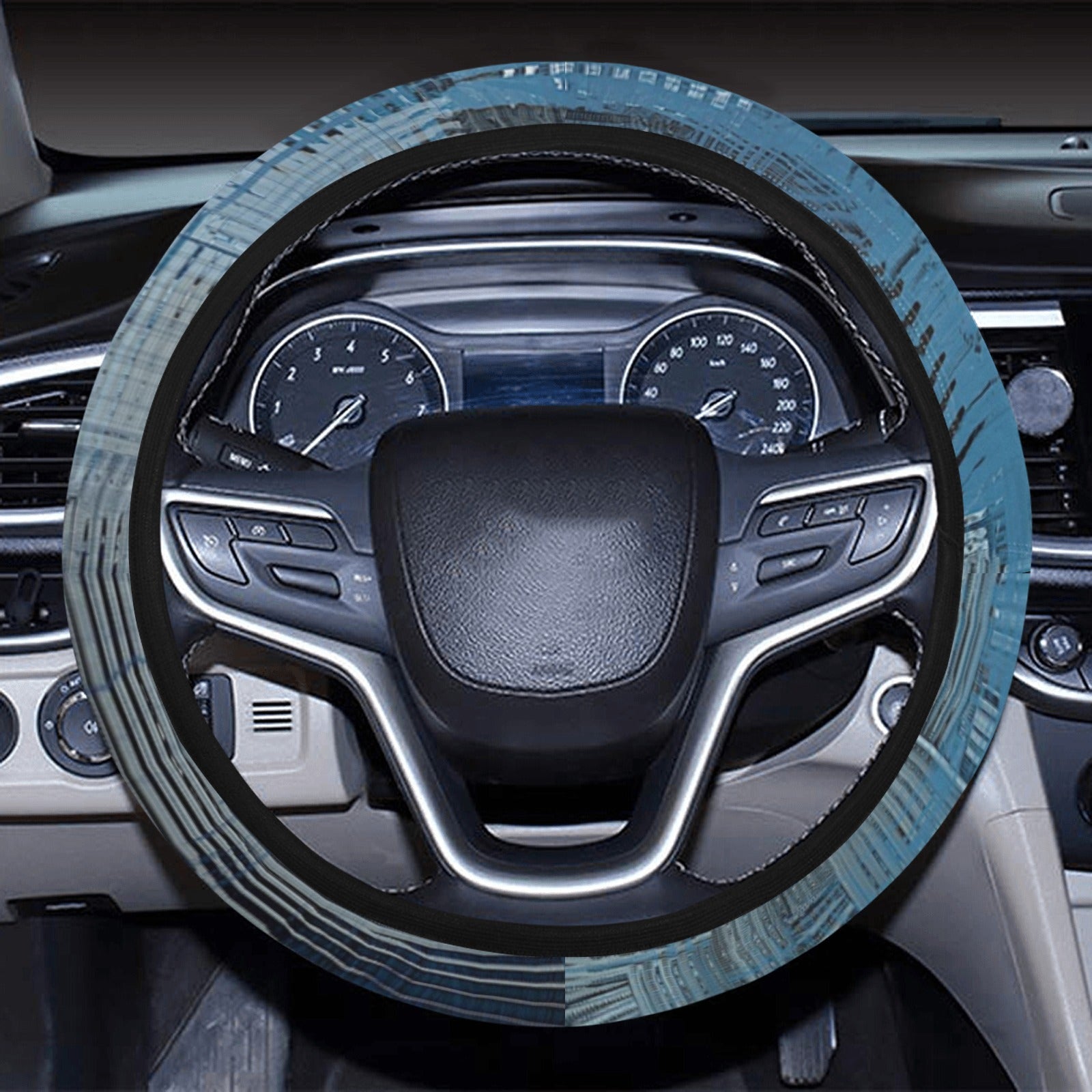 Blue Abstract (3) Steering Wheel Cover
