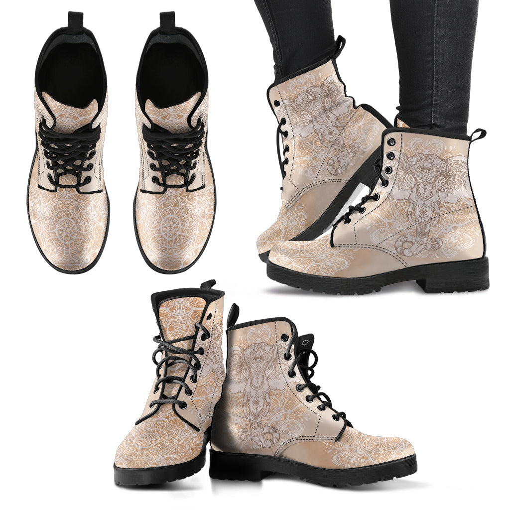 Beige Elephant Womens Boots