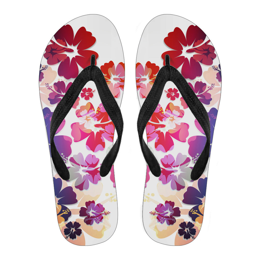 Colorful Aloha Flowers Flip Flops