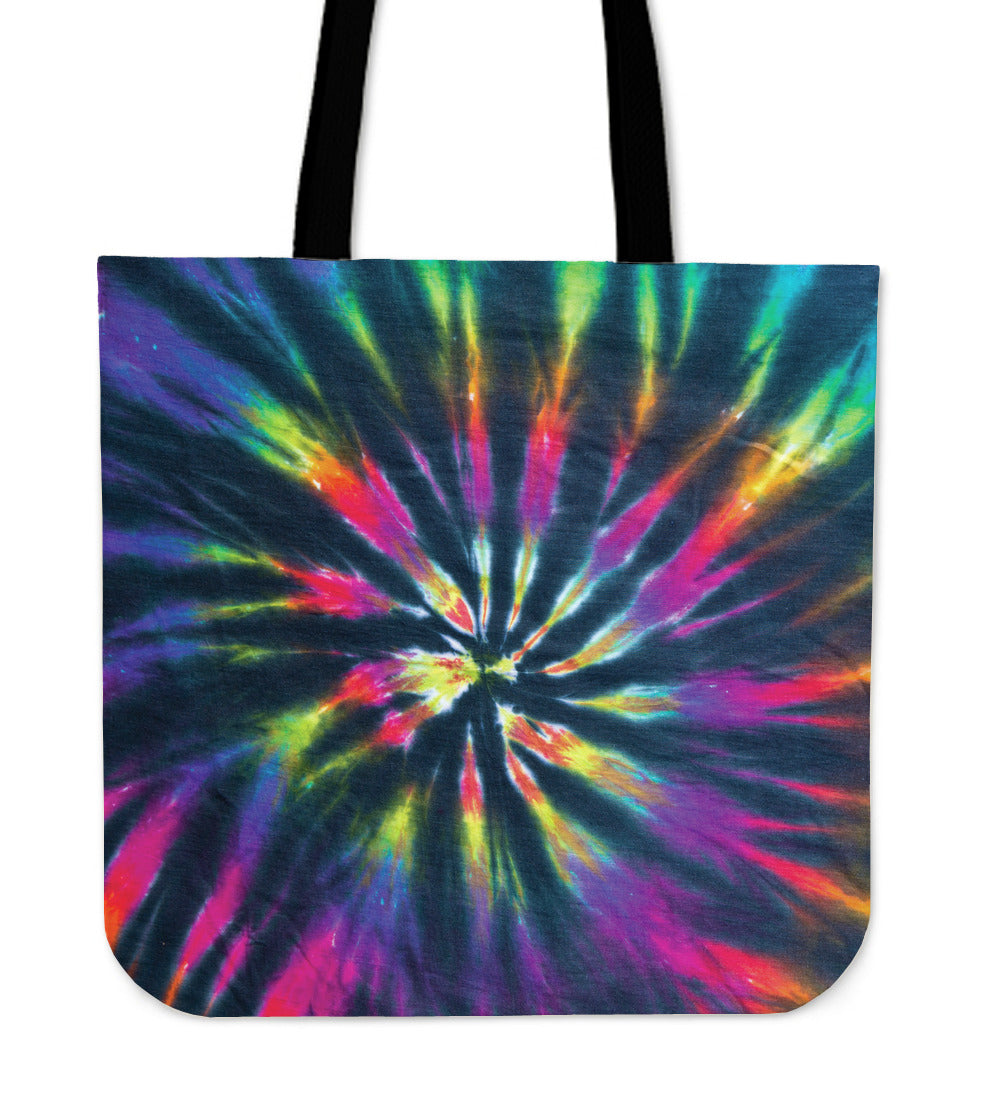 Colorful Neon Tie Dye Canvas Tote Bag