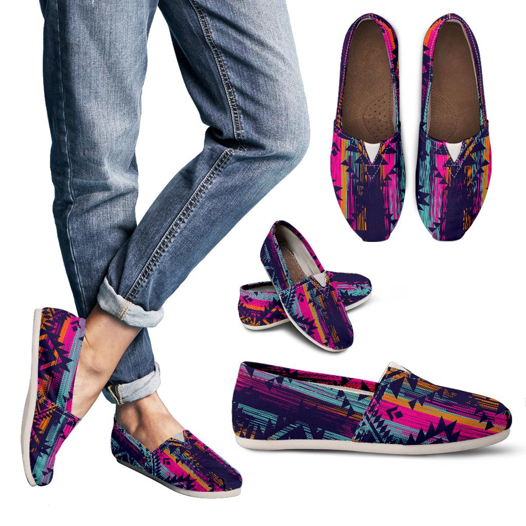Colorful Boho Aztec Streaks Casual Shoes