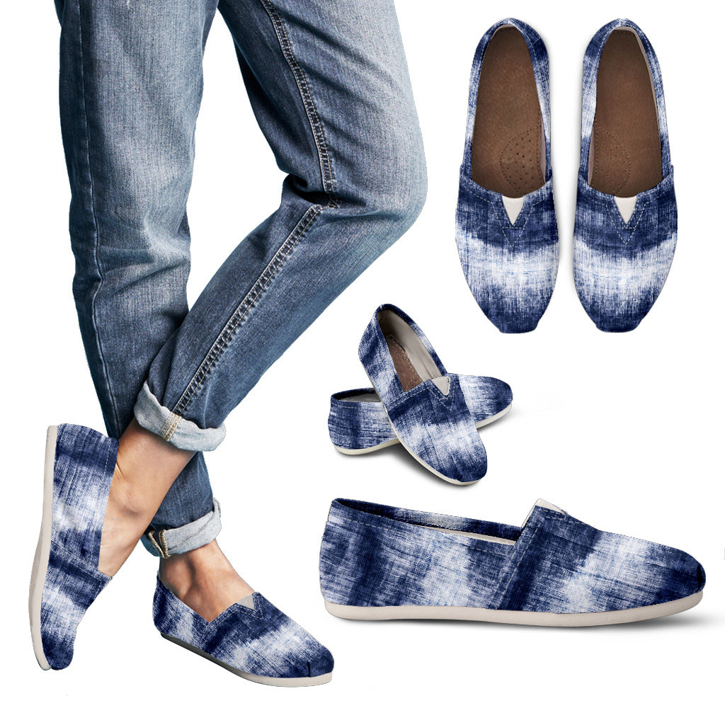 Denim Blue Abstract Casual Shoes