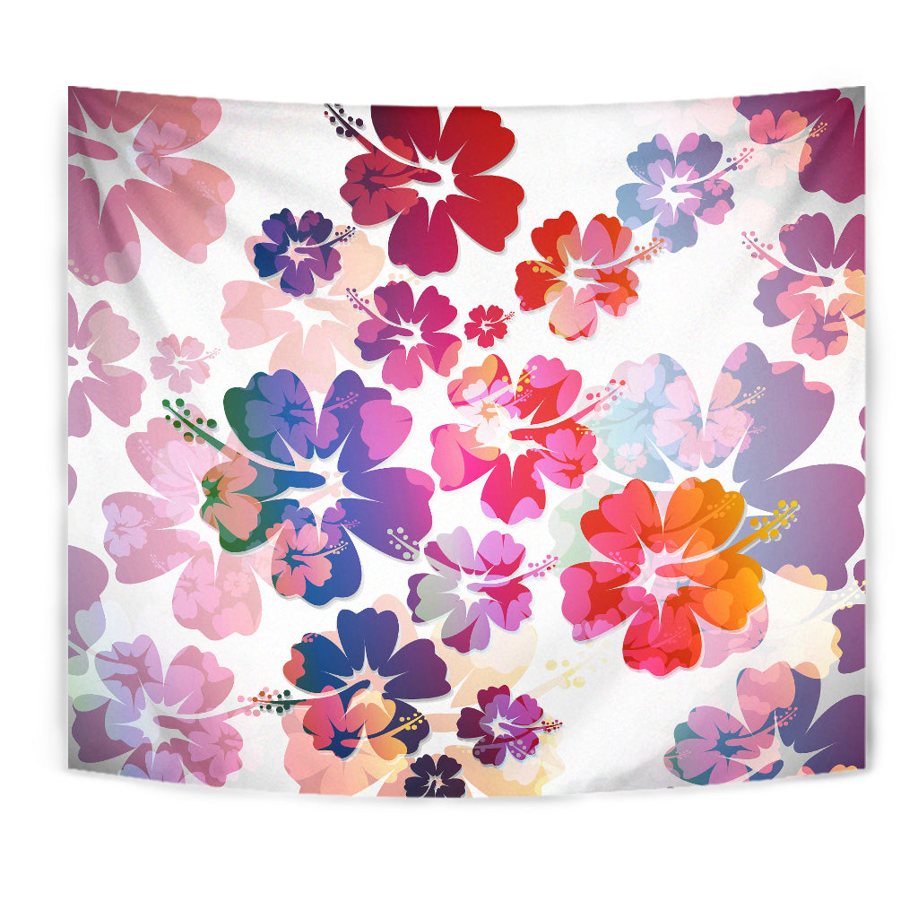 Colorful Aloha Flowers Wall Tapestry