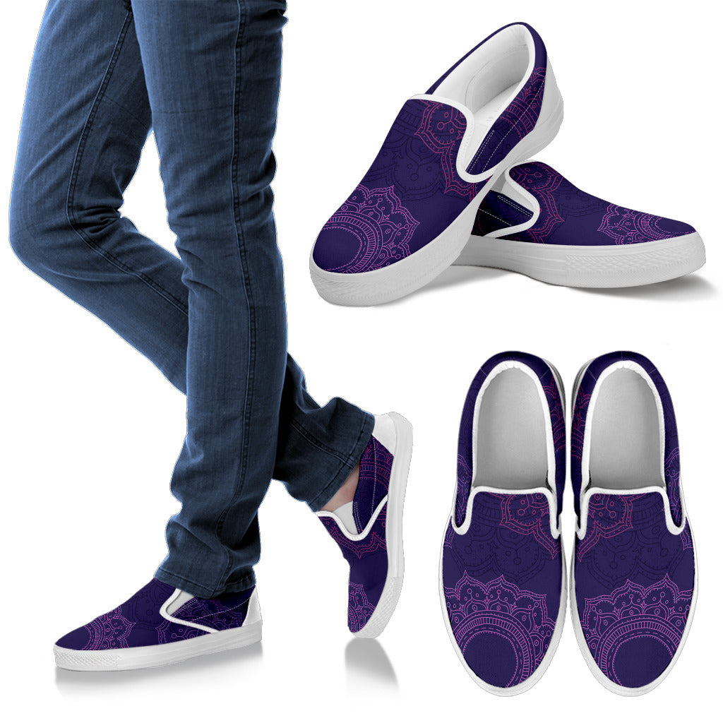 Purple Mandalas Slip On Shoes
