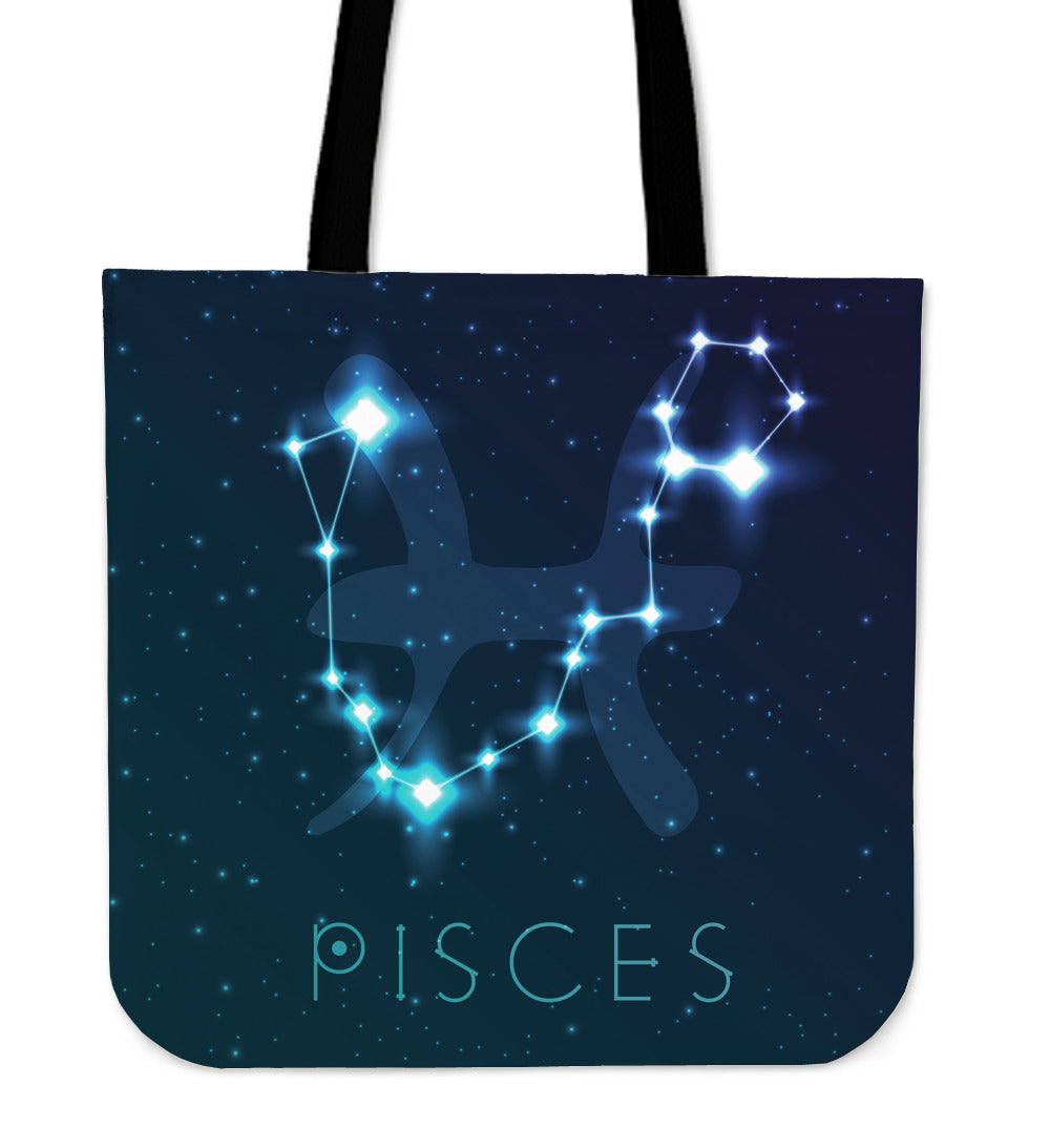 Pisces Zodiac Canvas Tote Bag