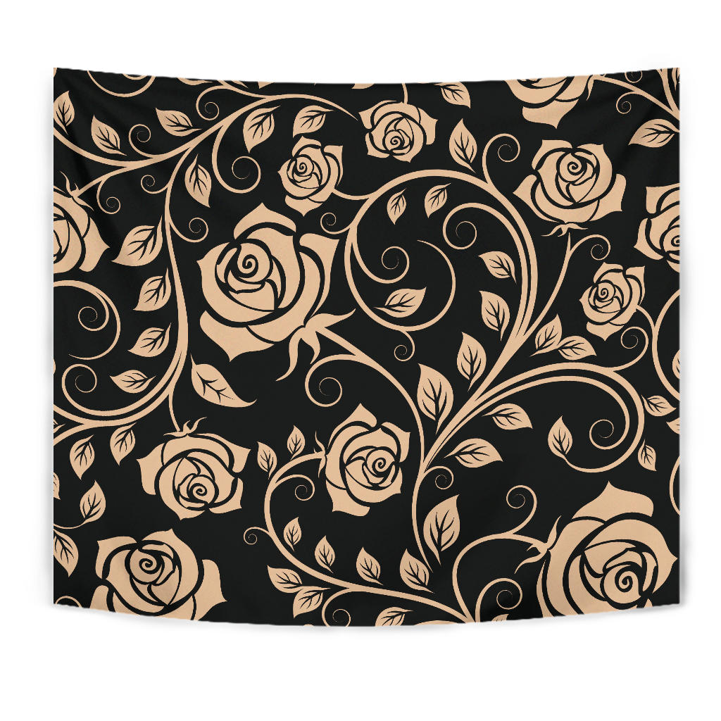 Tan Roses Decor Wall Tapestry