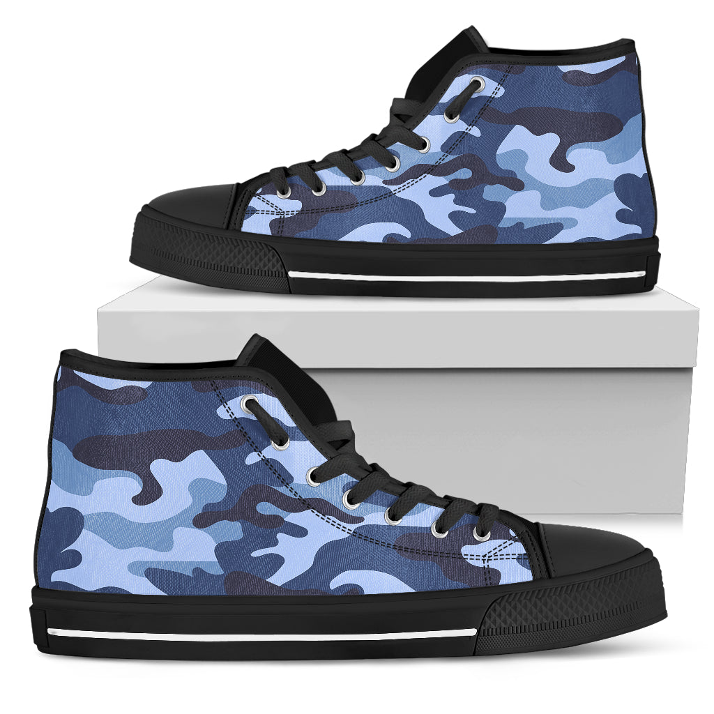 Blue Camouflage High Top Shoes