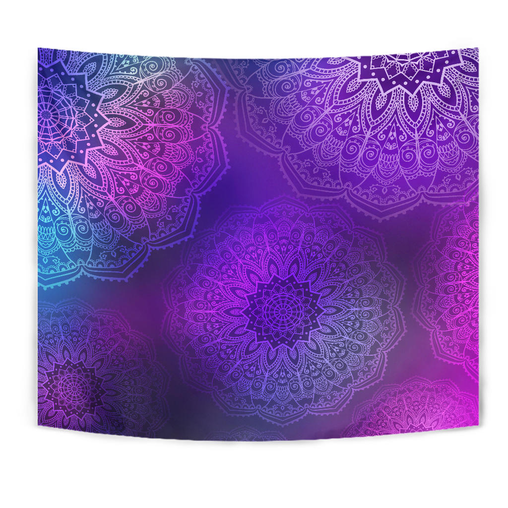 Purple Mandalas Wall Tapestry