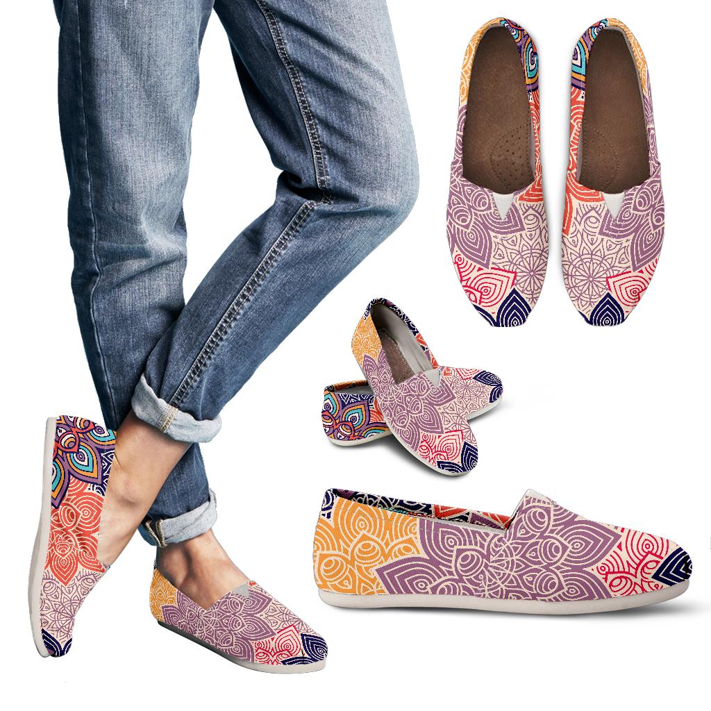 Colorful Floral Mandalas Casual Shoes
