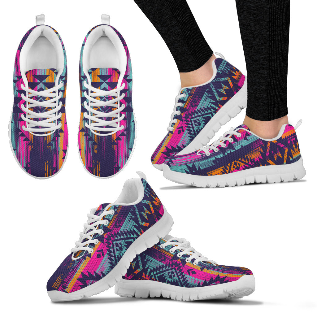 Colorful Boho Aztec Streaks Sneakers