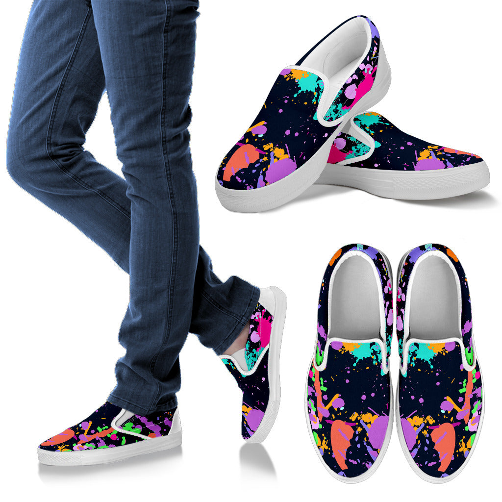Colorful Paint Drip Abstract Art Slip On Shoes