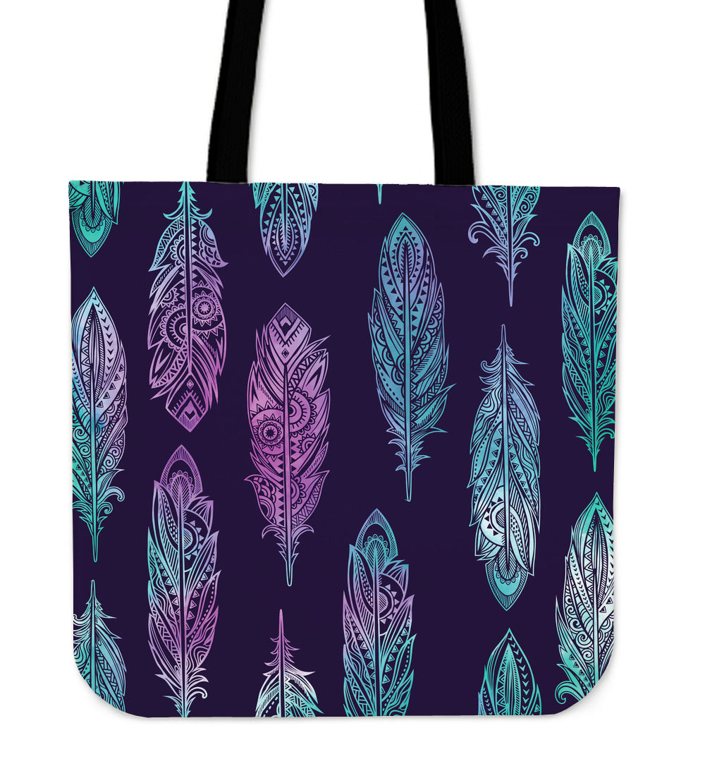 Neon Pink Feathers Canvas Tote Bag