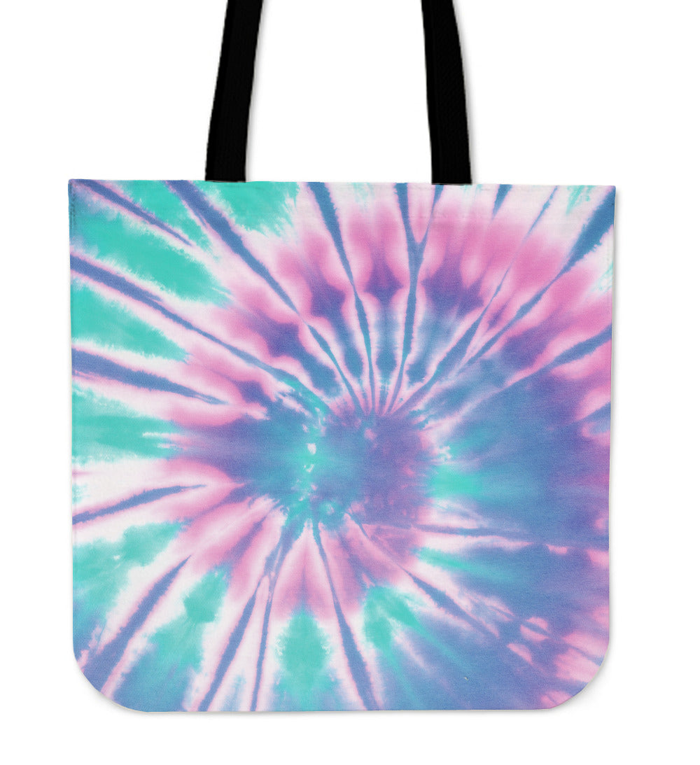Pink & Blue Tie Dye Canvas Tote Bag