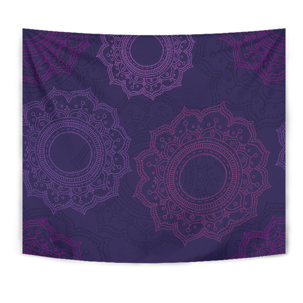 Purple Mandalas Wall Tapestry