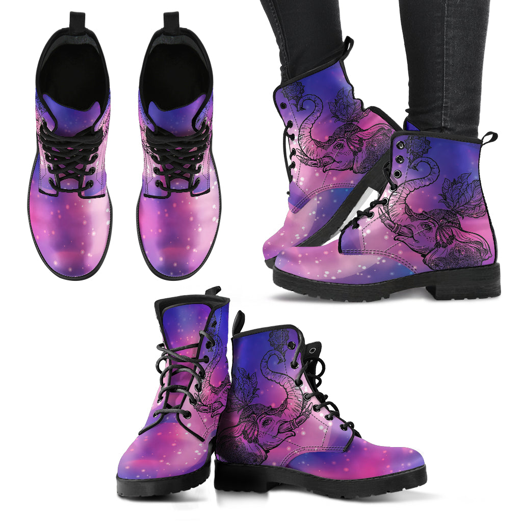 Pink & Purple Elephant Womens Boots