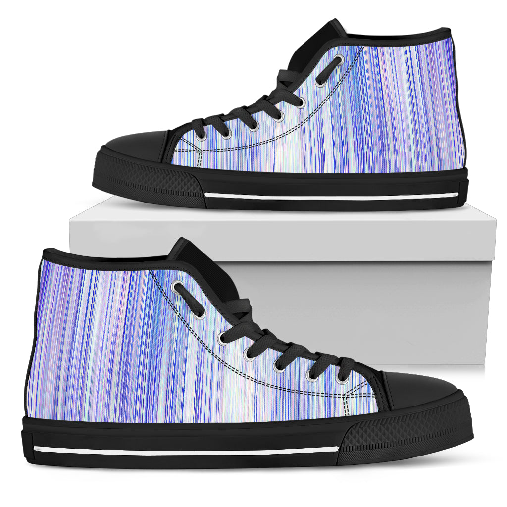 Blue & Pink Stripes High Top Shoes