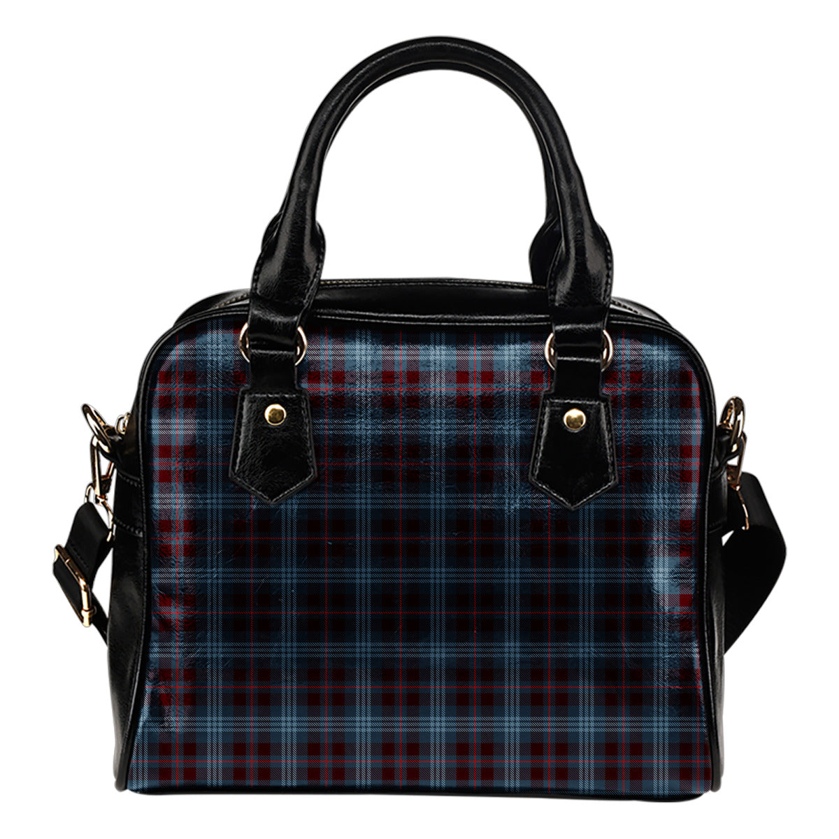 Blue Plaid Shoulder Handbag