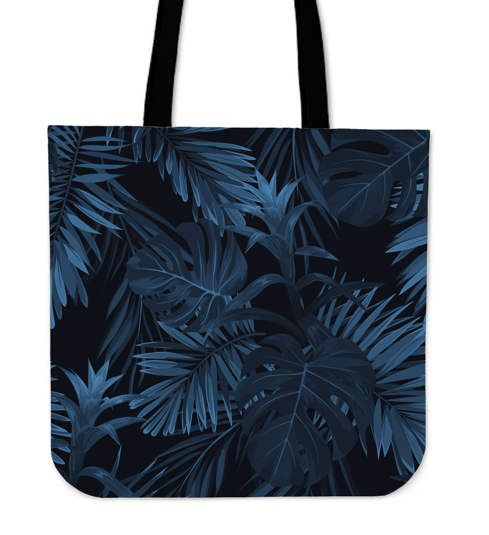 Dark Leaves Canvas Tote Bag