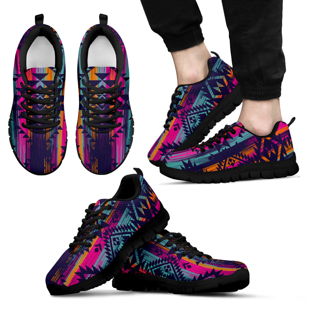 Colorful Boho Aztec Streaks Sneakers
