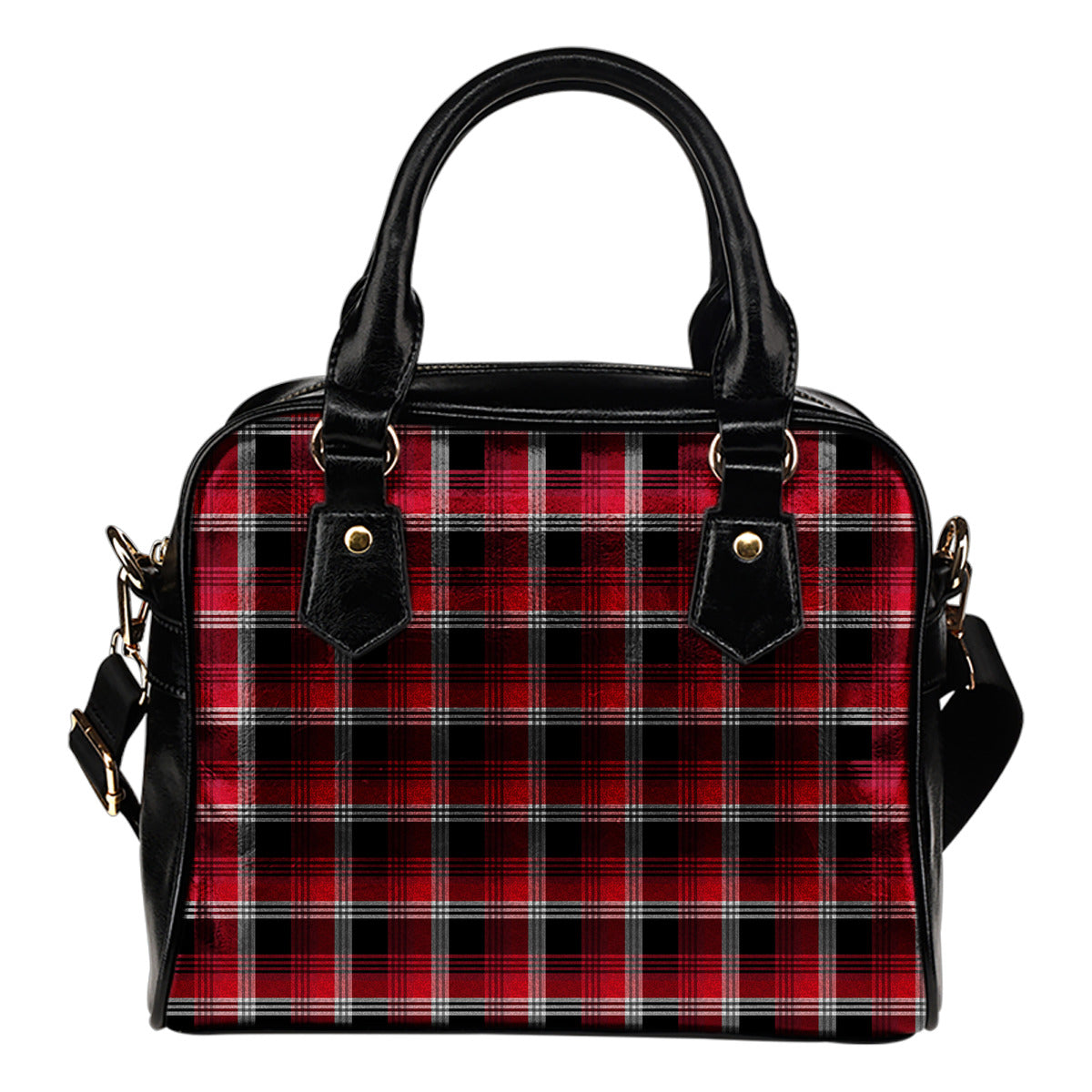 Red Plaid Shoulder Handbag