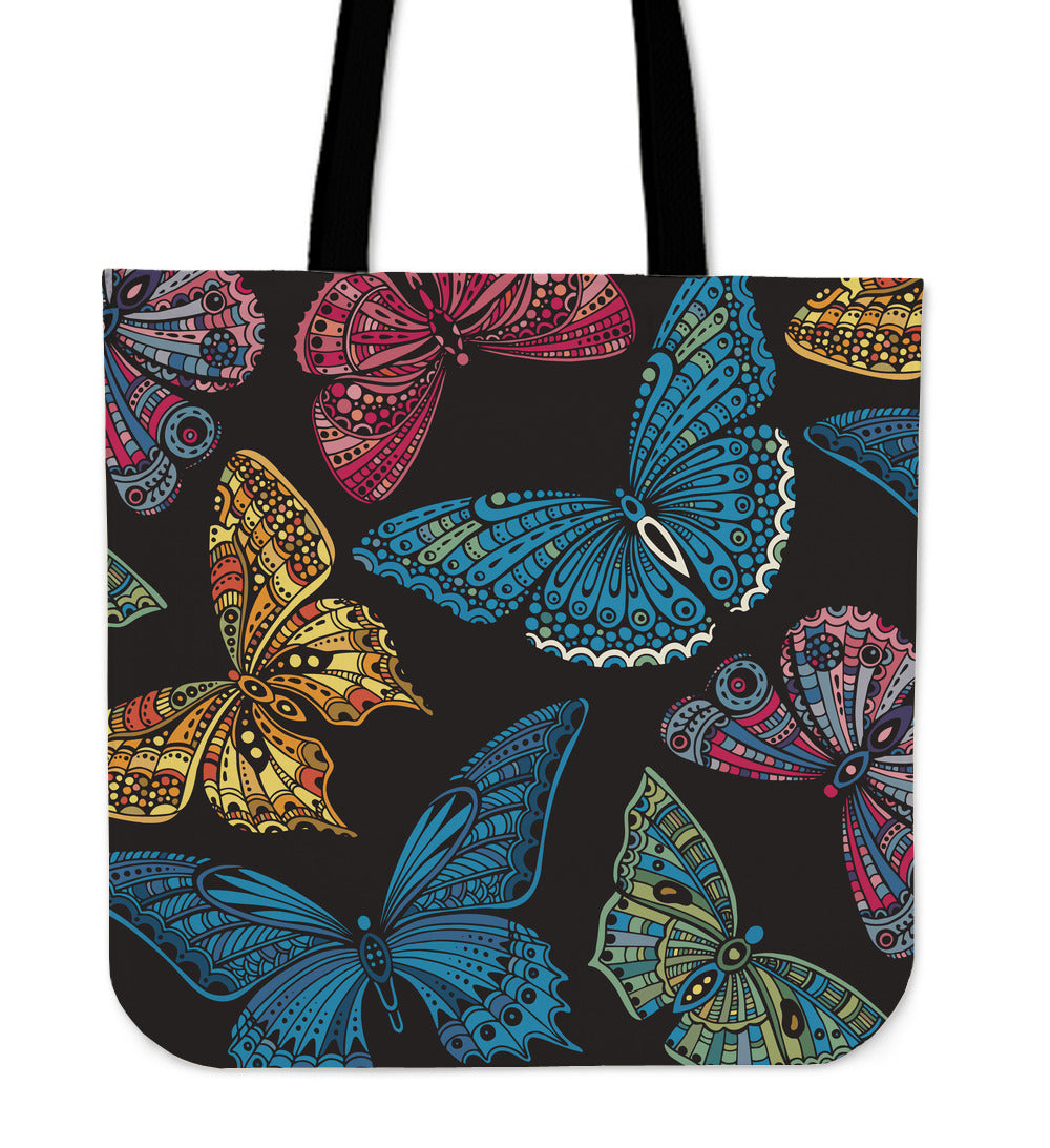 Colorful Butterflies Canvas Tote Bag