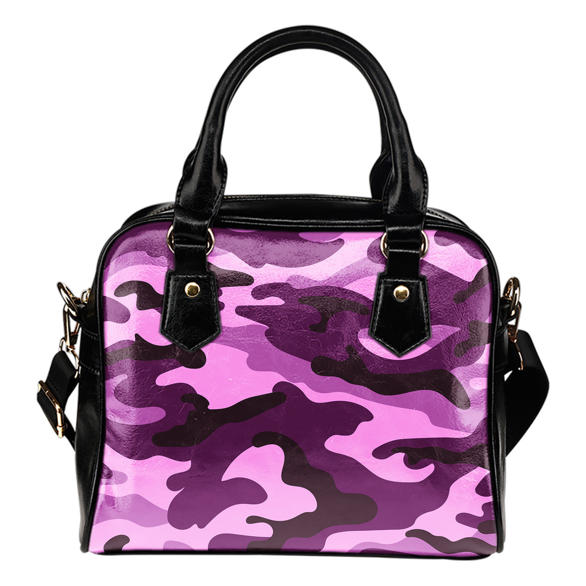 Purple Camouflage Shoulder Handbag