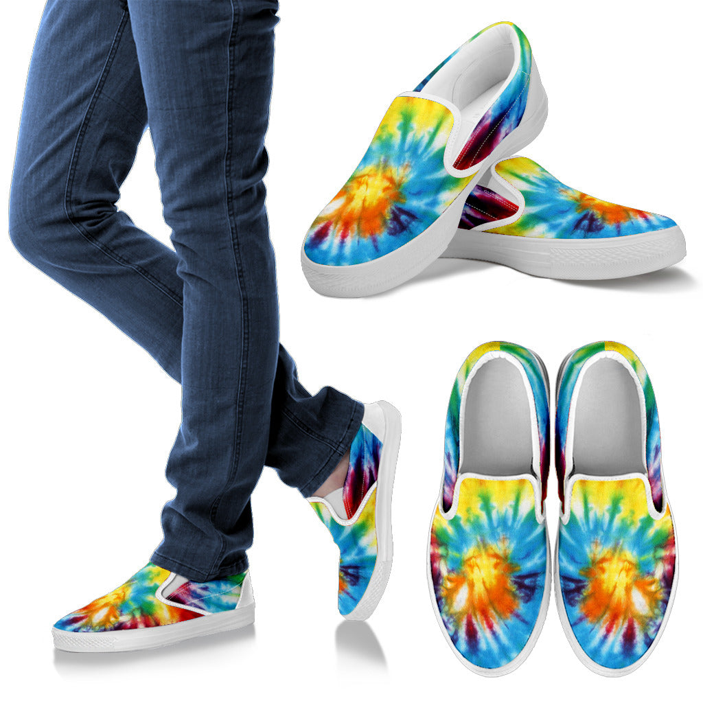Colorful Tie Dye Abstract Art Slip On Shoes