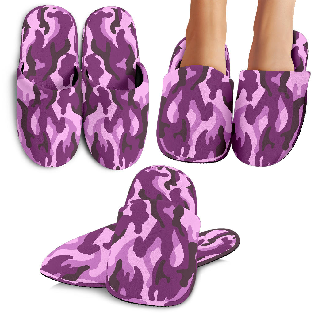 Purple Camouflage Slippers