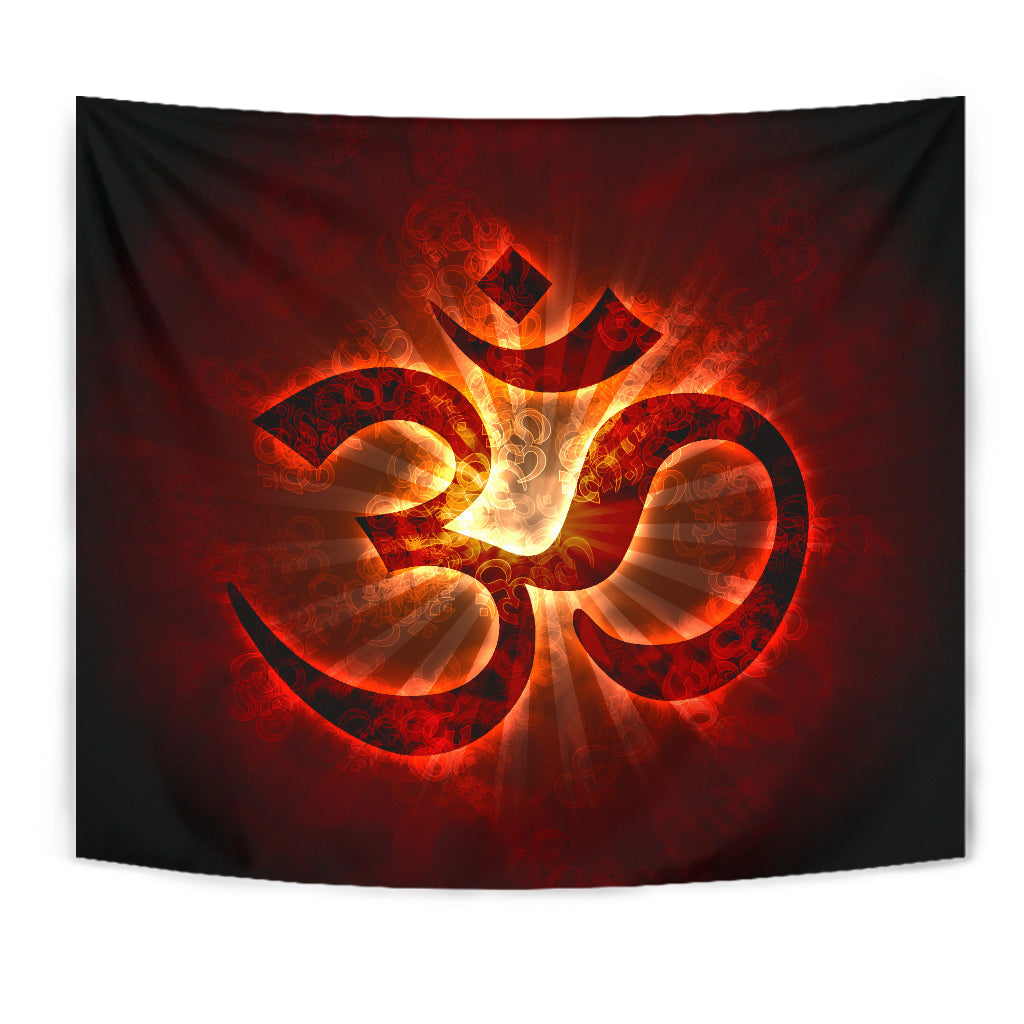 Red Aum Wall Tapestry