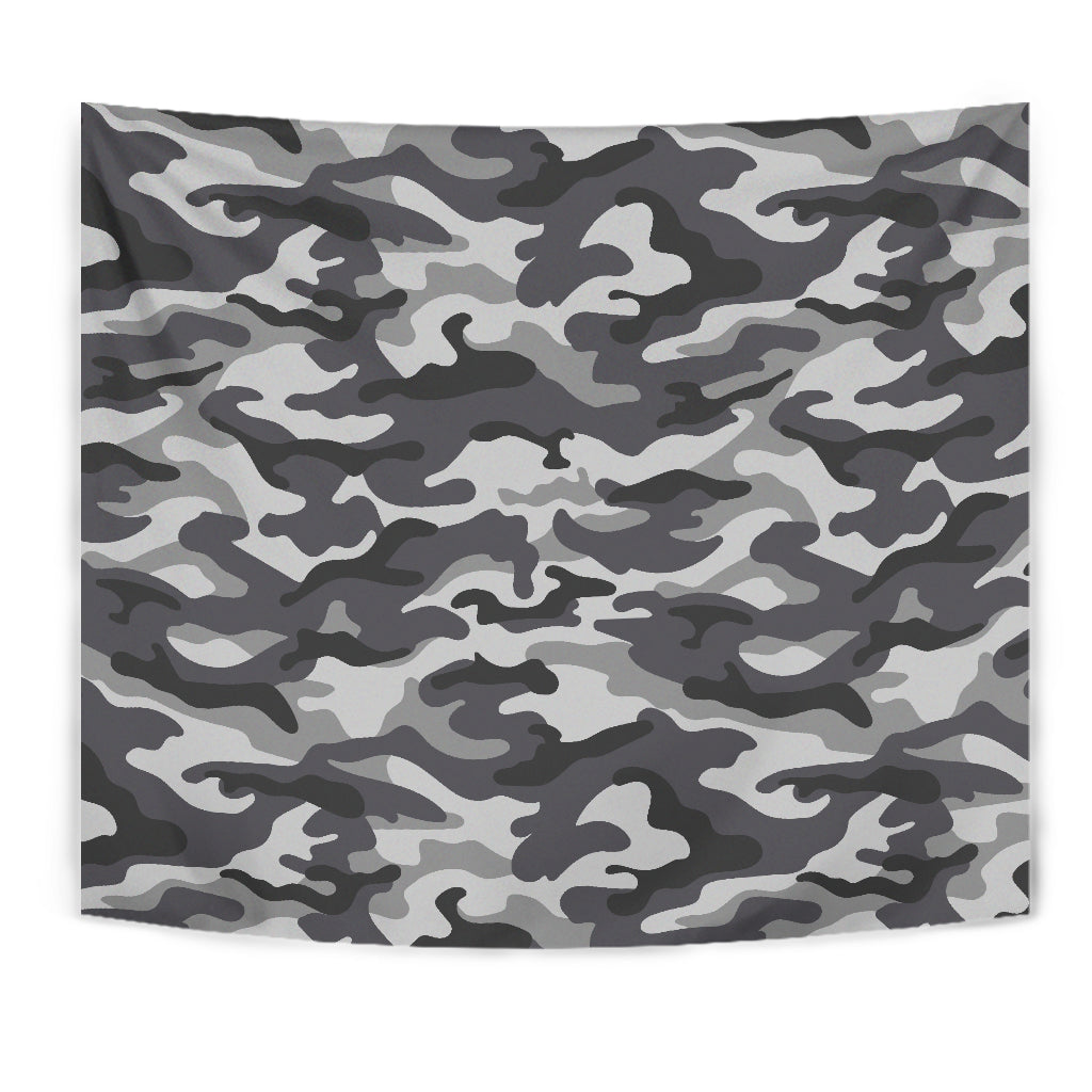 Grey Camouflage Wall Tapestry