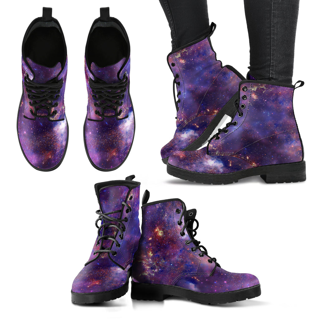 Purple Galaxy Universe Womens Boots
