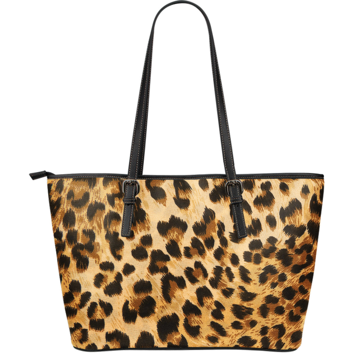 Leopard Print Leather Tote Bag
