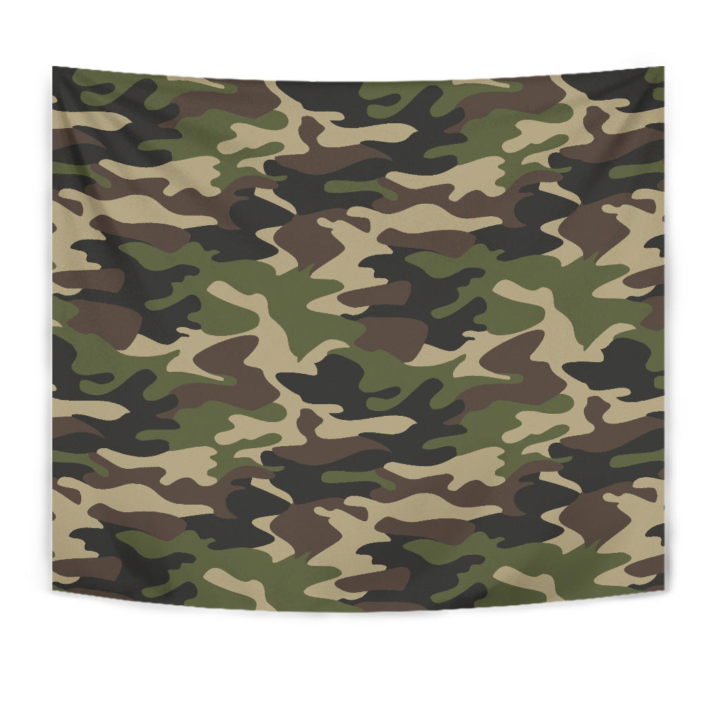 Army Green Camouflage Wall Tapestry