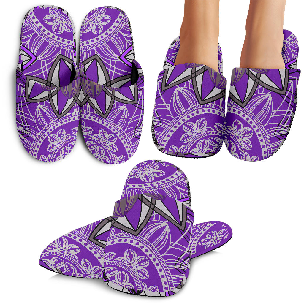 Purple Floral Mandalas Slippers