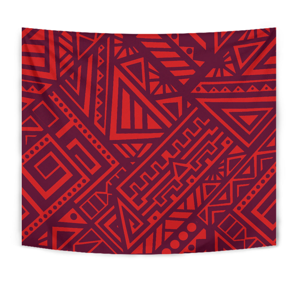 Red Tribal Polynesian Wall Tapestry