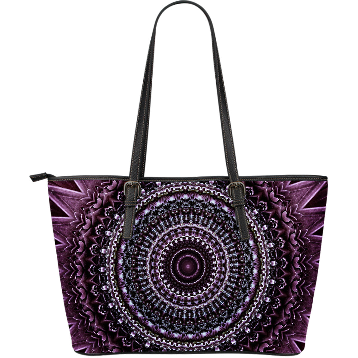 Mandala Leather Tote Bag