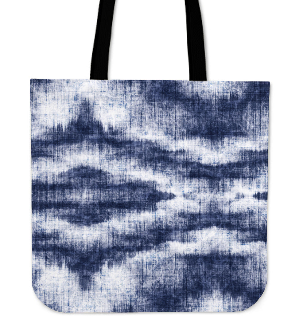 Denim Blue Abstract Canvas Tote Bag