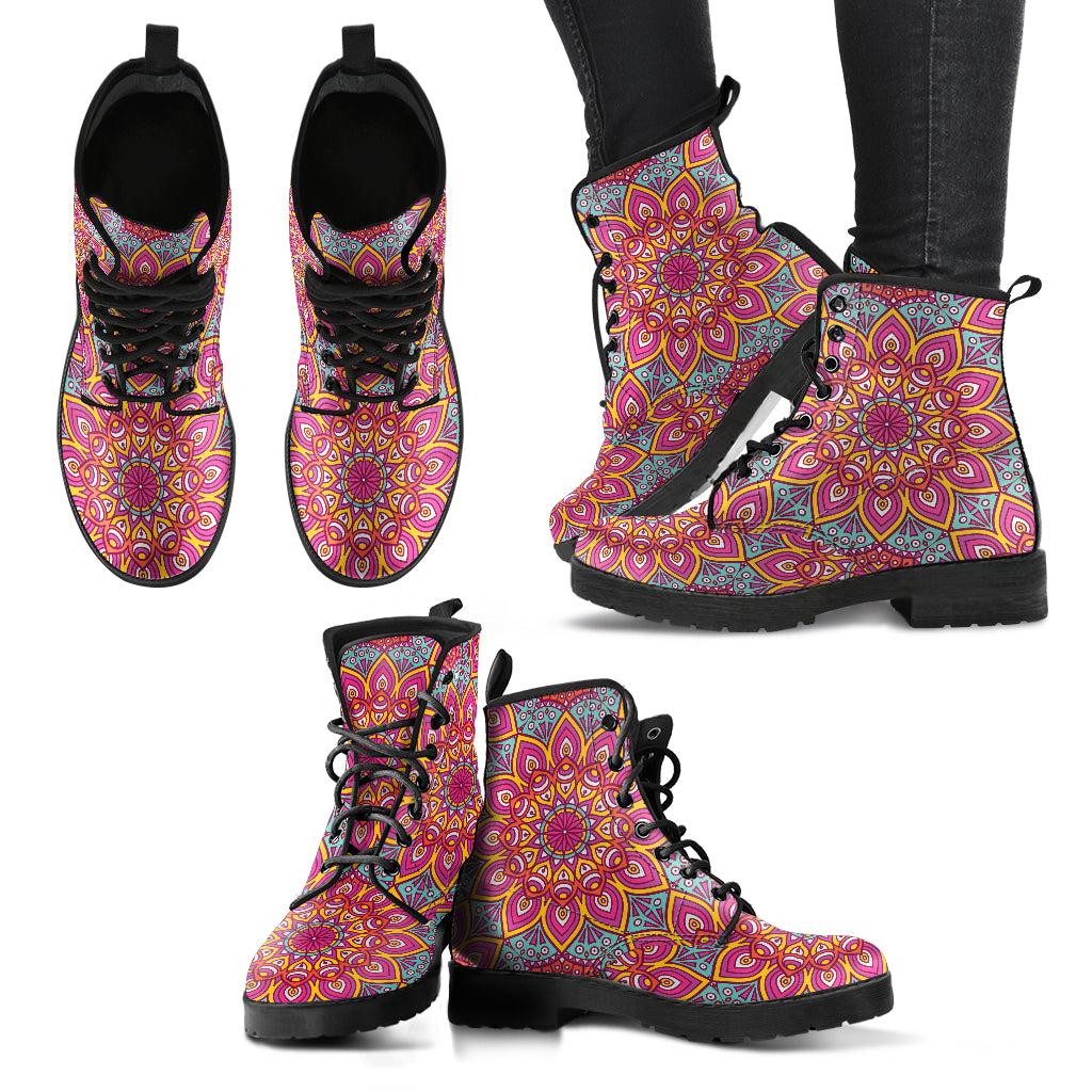 Funky Floral Mandala Womens Boots
