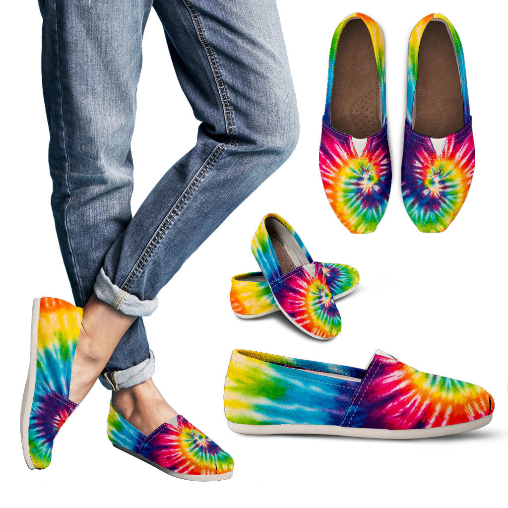 Colorful Tie Dye Spiral Casual Shoes