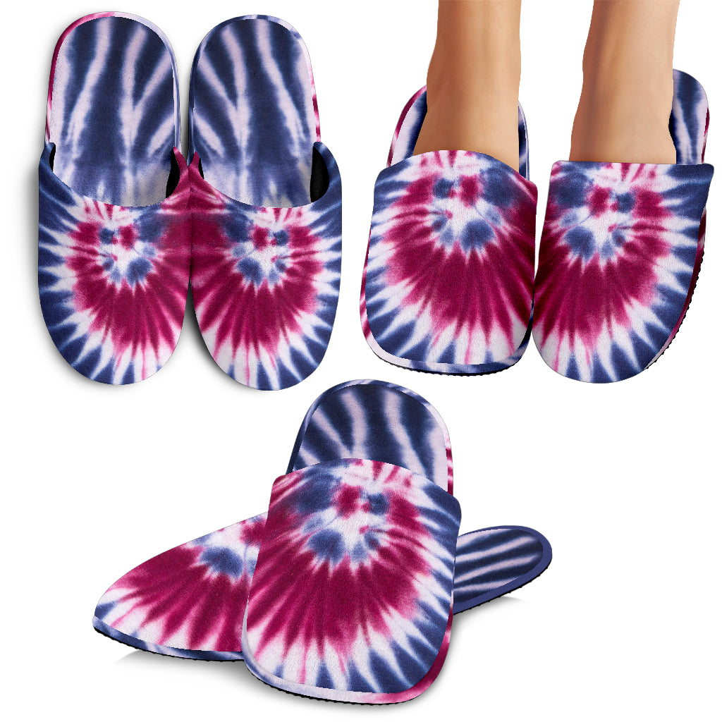 Red, White & Blue Tie Dye Slippers