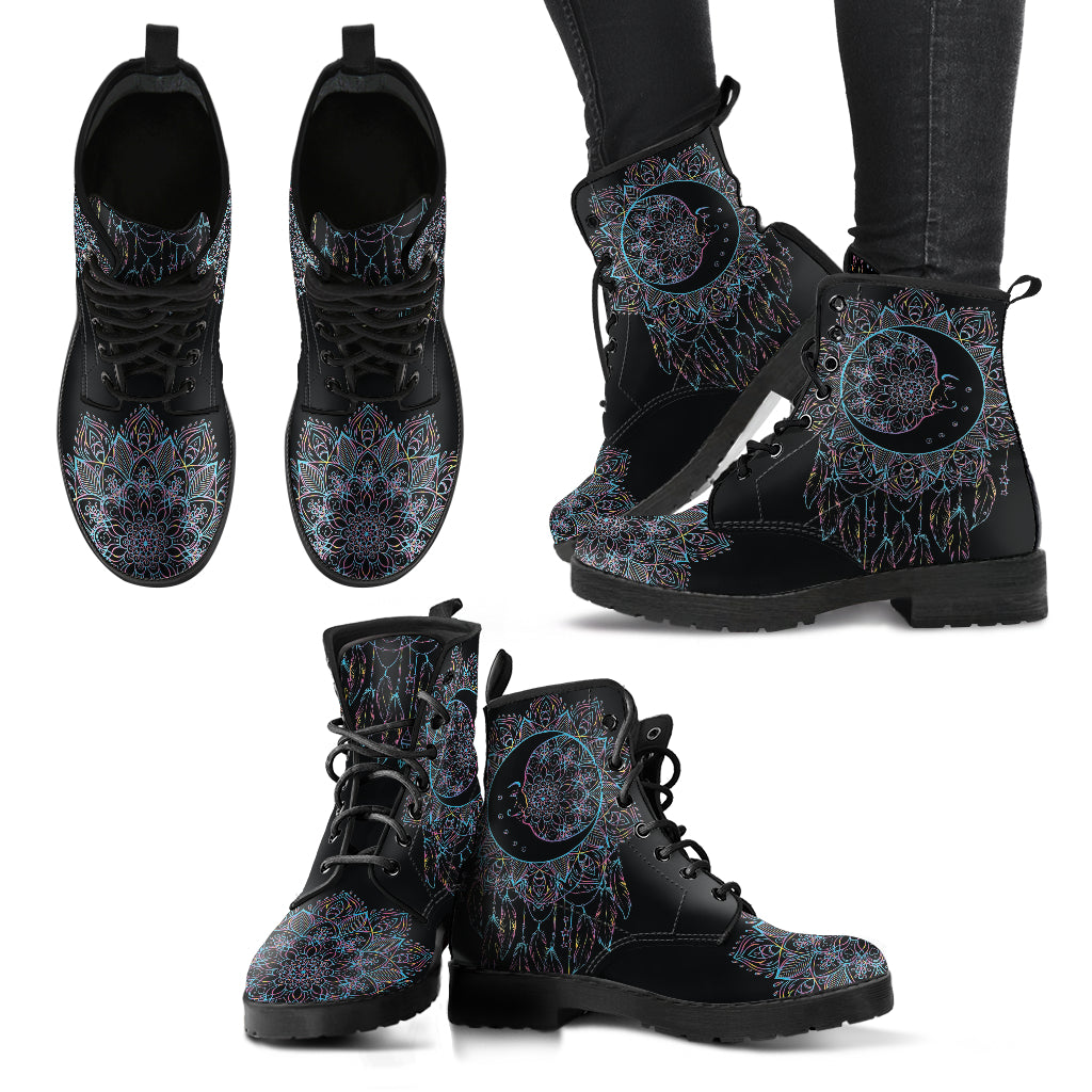 Moon Dream Catcher Mandala Womens Boots
