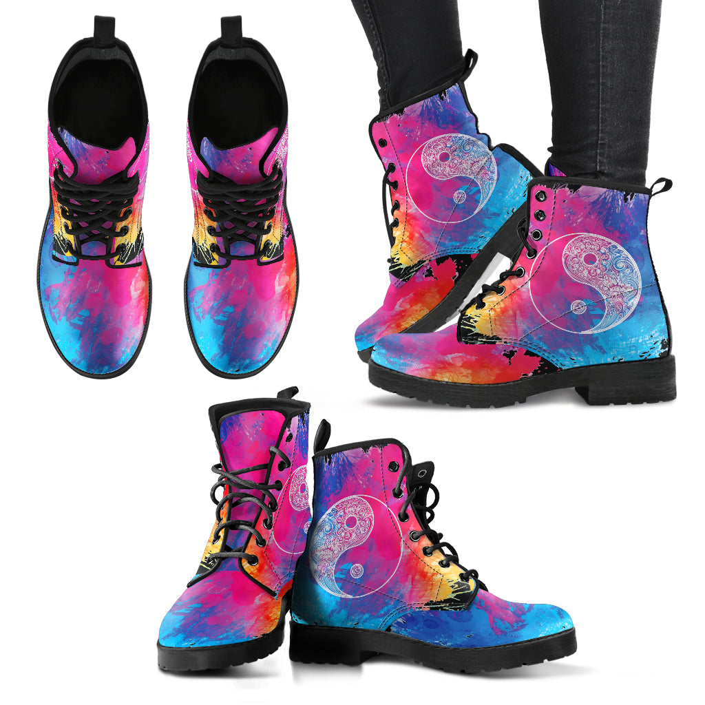 Colorful Yin Yang Womens Boots
