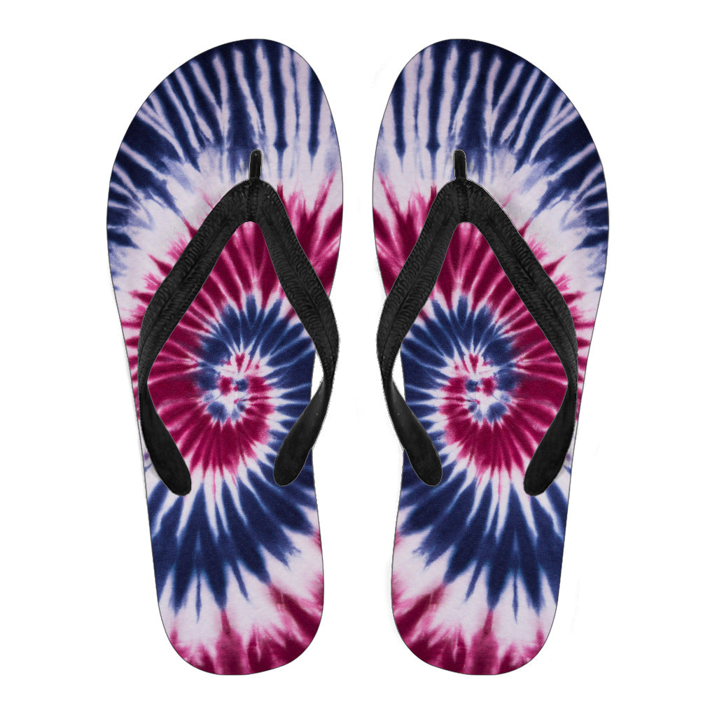 Red, White & Blue Tie Dye Flip Flops