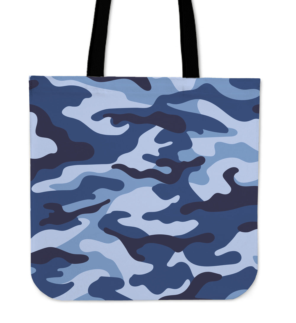 Blue Camouflage Canvas Tote Bag
