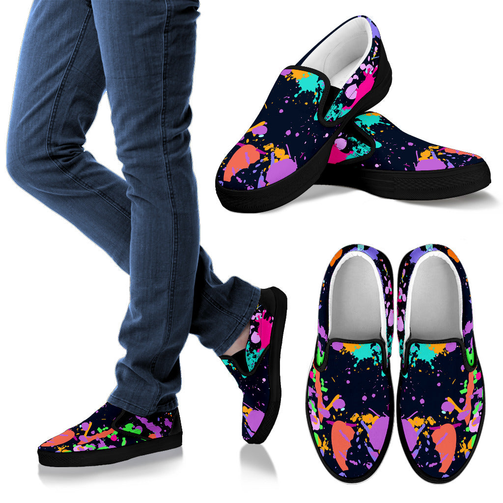 Colorful Paint Drip Abstract Art Slip On Shoes